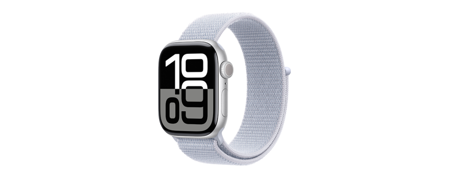 Watch Apple Watch Series 10 GPS 42mm Silver Aluminium Case with Sport Loop - Blue Cloud