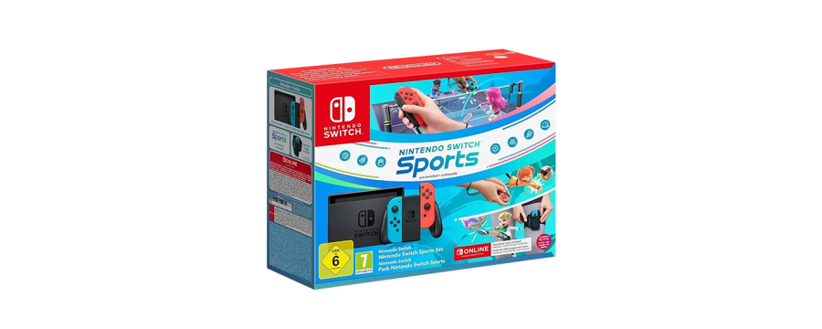 Nintendo Switch Console - Neon Blue/Neon Red Nintendo Switch Sports Set + 12 Months NSO