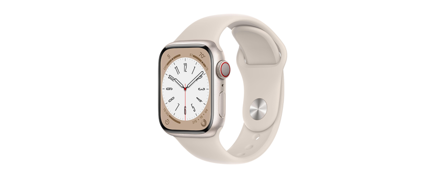 Watch Apple Watch Series 8 LTE 41mm Starlight Aluminium Case with Sport Band - Starlight