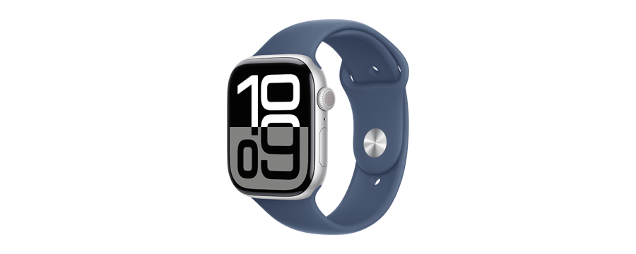 Watch Apple Watch Series 10 GPS 46mm Silver Aluminium Case with Sport Band M/L - Denim