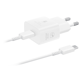 Samsung 25W USB-C Fast Adapter EP-T2510 with Cable - White Samsung 25W USB-C Fast Adapter EP-T2510 with Cable - White