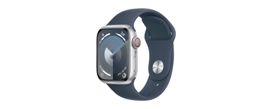 Watch Apple Watch Series 9 Cellular 41mm Silver Aluminium Case with Sport Band M/L - Storm Blue
