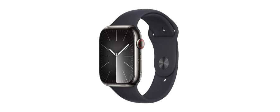 Watch Apple Watch Series 9 LTE 41mm Graphite Stainless Steel Case with Midnight Sport Band M/L - Graphite