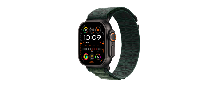 Watch Apple Watch Ultra 2 LTE 49mm Black Titanium Case with Alpine Loop M - Dark Green