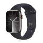 Watch Apple Watch Series 9 LTE 45mm Graphite Stainless Steel Case with Sport Band S/M - Midnight