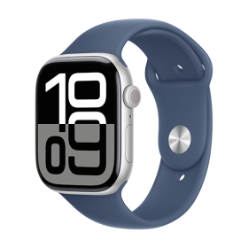 Apple Watch Series 10 GPS 46mm Silver Aluminium Case with Sport Band M/L - Denim Watch Apple Watch Series 10 GPS 46mm Silver Aluminium Case with Sport Band M/L - Denim