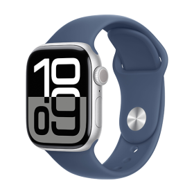 Apple Watch Series 10 GPS 42mm Silver Aluminium Case with Sport Band M/L - Denim Watch Apple Watch Series 10 GPS 42mm Silver Aluminium Case with Sport Band M/L - Denim