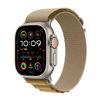 Watch Apple Watch Ultra 2 (2024) LTE 49mm Natural Titanium Case with Alpine Loop M - Almond