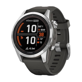 Garmin Fenix 7S GPS 42mm Silver Stainless Steel with Graphite Band - Silver/Grey Watch Garmin Fenix 7S GPS 42mm Silver Stainless Steel with Graphite Band - Silver/Grey