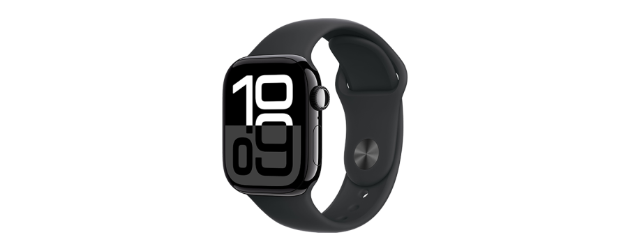 Watch Apple Watch Series 10 GPS 42mm Jet Black Aluminium Case with Sport Band S/M - Black