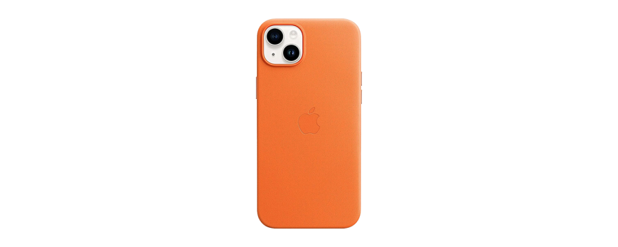 Apple iPhone 14 Leather Case - Orange