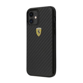 Ferrari Hard Cover On Track Silicone Black, für Apple iPhone 12 Mini, FESSIHCP12SBK