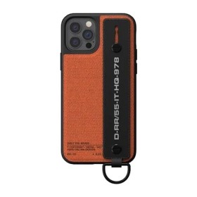 Diesel Handstrap Case Utility Twill Cover Black/Orange, für Apple iPhone 12 / 12 Pro