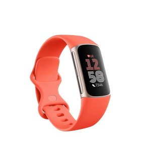 FitBit Charge 6 Coral / Aluminium Champagne Gold, Fitness Tracker mit Armband, GA05184-EU