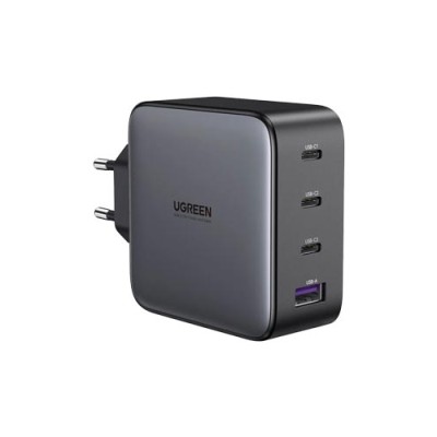 UGREEN 100W GaN Tech Fast Wall Charger, 1x USB-A & 3x USB-C Black