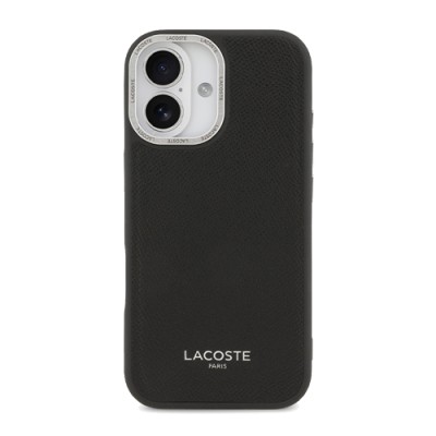 Lacoste Hard Cover PU Leather Champs Elysees MagSafe Black, for iPhone 17, LCHMP17SPCESK