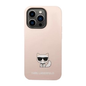 Karl Lagerfeld Hard Cover Silicone Choupette Body Logo Pink, für Apple iPhone 14 Pro Max, KLHCP14XSLCTPI