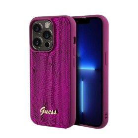 GUESS Hard Cover Script Logo Magenta, für iPhone 14 Pro Max, GUHCP14XPSFDGSF