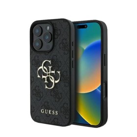 GUESS Hard Cover 4G Big Metal Logo Grey, für Apple iPhone 16 Pro, GUHCP16L4GMGGR