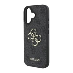 GUESS Hard Cover 4G Big Metal Logo Grey, für Apple iPhone 16, GUHCP16S4GMGGR