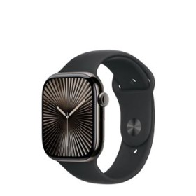 Apple Watch Series 10 GPS + Cellular Slate Titanium, Black Sport Band S/M, MWYD3QF/A, 46mm