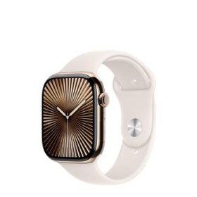 Apple Watch Series 10 GPS + Cellular Gold Titanium, Starlight Sport Band S/M, MWYX3QF/A, 46mm
