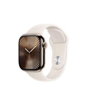 Apple Watch Series 10 GPS + Cellular Gold Titanium, Starlight Sport Band M/L, MX073QF/A, 42mm
