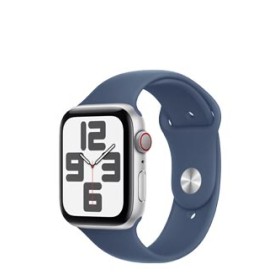 Apple Watch SE GPS + Cellular Silver Aluminium, Denim Sport Band S/M, MXGP3QF/A, 44mm