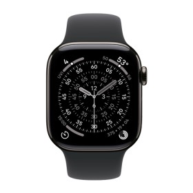Apple Watch Series 11 GPS + Cellular Slate Titanium, schwarz Sport Band S/M, MF8R4ZR/A, 42 mm