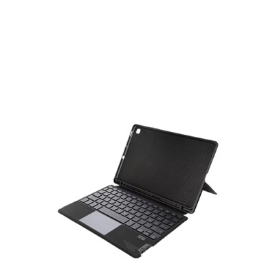 Tucano Tastatur und Foliohülle (Buch-Cover) mit Trackpad Schwarz, für Samsung Galaxy Tab S6 Lite, QWERTZ, F-TUCBCKTAB6L