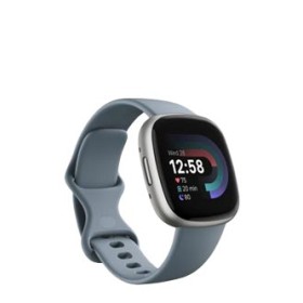 FitBit Versa 4 Fitnesstracker mit Armband Waterfall Blue / Platinum Aluminum, FB523SRAG