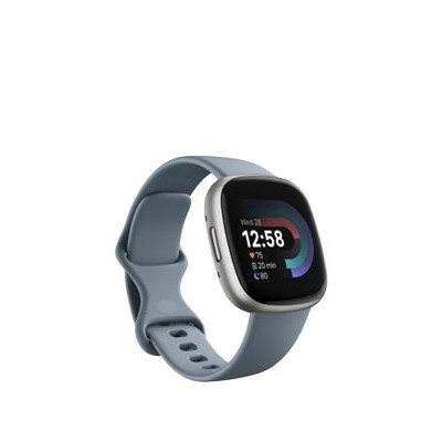 FitBit Versa 4 Fitnesstracker mit Armband Waterfall Blue / Platinum Aluminum, FB523SRAG