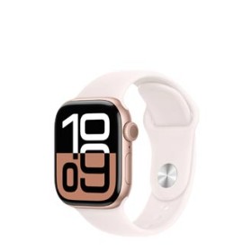 Apple Watch Series 10 GPS + Cellular Rose Gold Aluminium, Light Blush Sport Band S/M, MWX93QF/A, 42mm