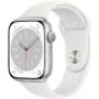 Watch Apple Watch Series 8 GPS 45mm Silver Aluminium Case with Sport Band - White EU