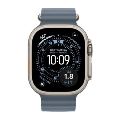 Apple Watch Ultra 3 GPS + Cellular Natural Titanium, Anchor Blue Ocean Band, MEWH4QF/A, 49 mm 