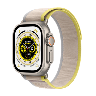Watch Apple Watch Ultra GPS + Cellular 49mm Titanium Case with Trail Loop S/M - Yellow/Beige EU