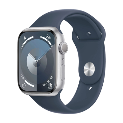 Watch Apple Watch Series 9 GPS 41mm Silver Aluminium Case with Sport Band M/L - Storm Blue EU