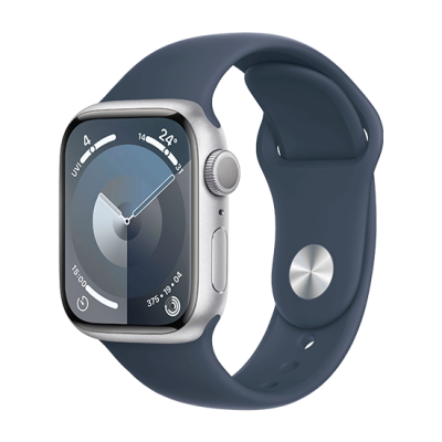Watch Apple Watch Series 9 GPS 41mm Silver Aluminium Case with Sport Band S/M - Storm Blue EU