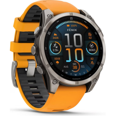 Garmin fenix 8 - 47mm Sapphire AMOLED Graphite/Orange - Neuware mit 24 Monate Garantie