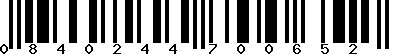 EAN-13 : 0840244700652