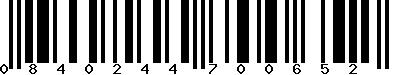 EAN-13 : 0840244700652