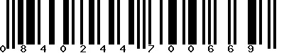 EAN-13 : 0840244700669