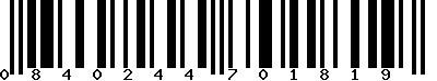 EAN-13 : 0840244701819