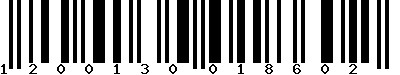 EAN-13 : 1200130018602