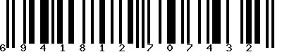EAN-13 : 6941812707432