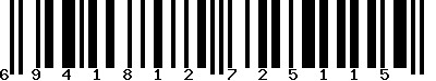 EAN-13 : 6941812725115