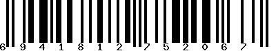 EAN-13 : 6941812752067 EAN-13 : 6941812752067