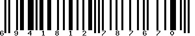 EAN-13 : 6941812787670
